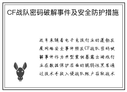 CF战队密码破解事件及安全防护措施